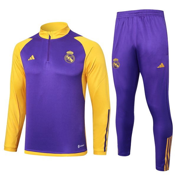 Sudadera De Training Real Madrid 2024 2025 Purpura Amarillo